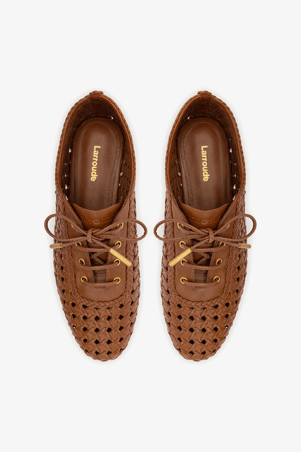 Caramel Leather Macrame Jazz-Inspired Sneaker