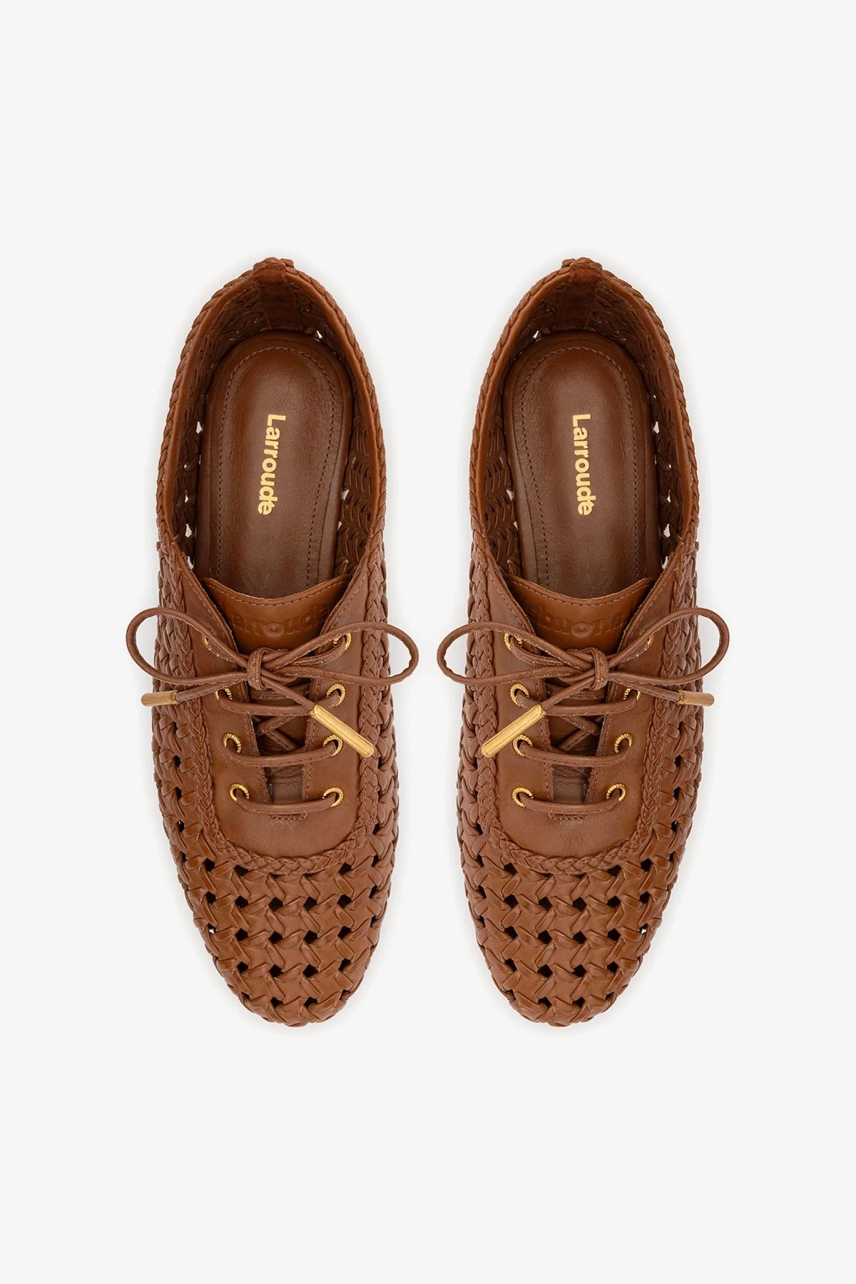 Caramel Leather Macrame Jazz-Inspired Sneaker
