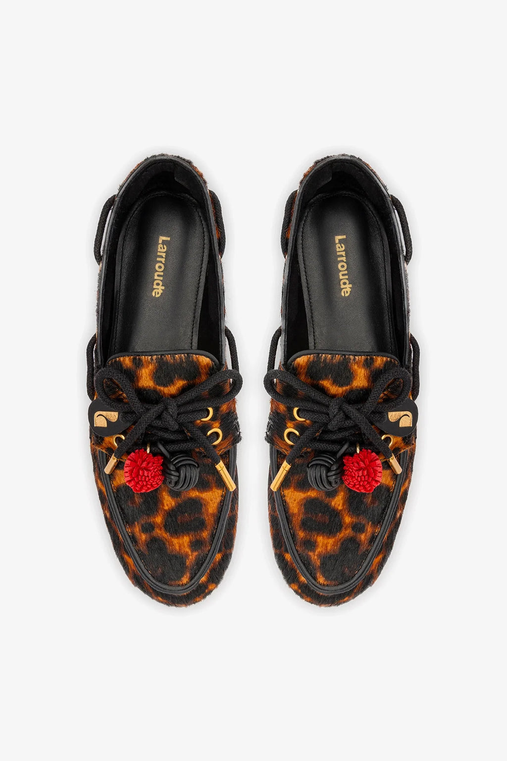 Leopard Print Calf Hair Leather Boat Shoe