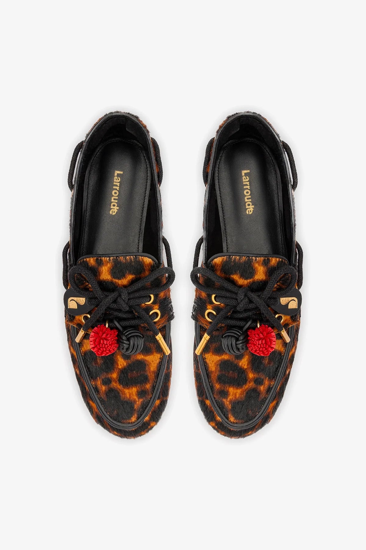 Leopard Print Calf Hair Leather Boat Shoe