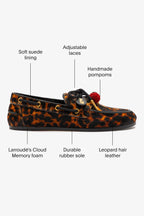 Leopard Print Calf Hair Leather Boat Shoe