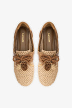 Natural Crochet and Russet Leather Boat Shoe