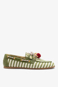 Seaweed Striped Canvas Boat Shoe