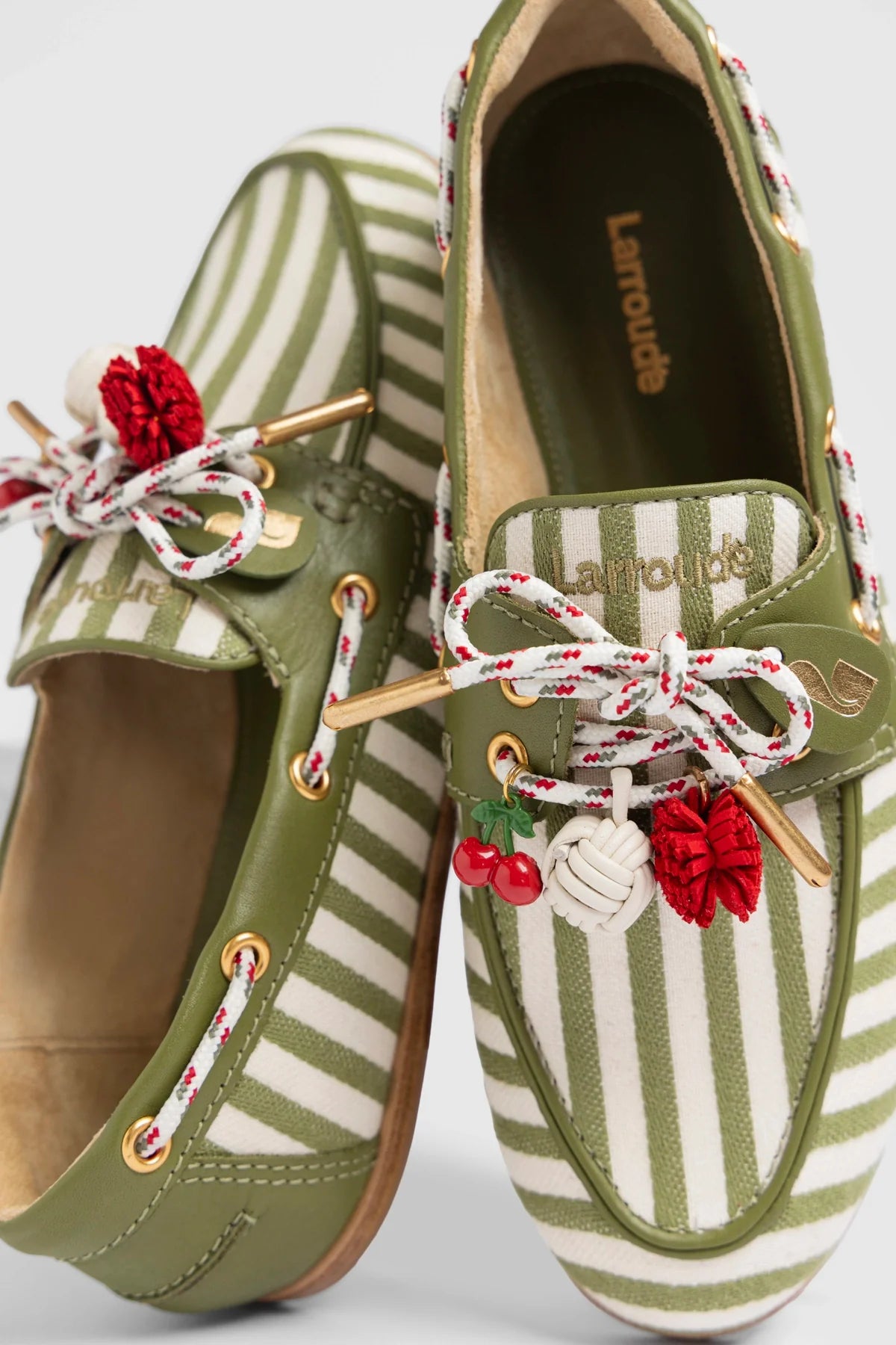 Seaweed Striped Canvas Boat Shoe