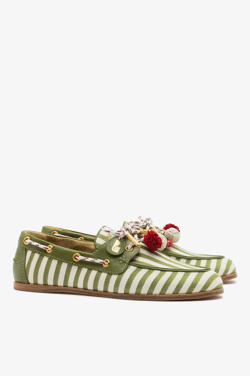 Seaweed Striped Canvas Boat Shoe