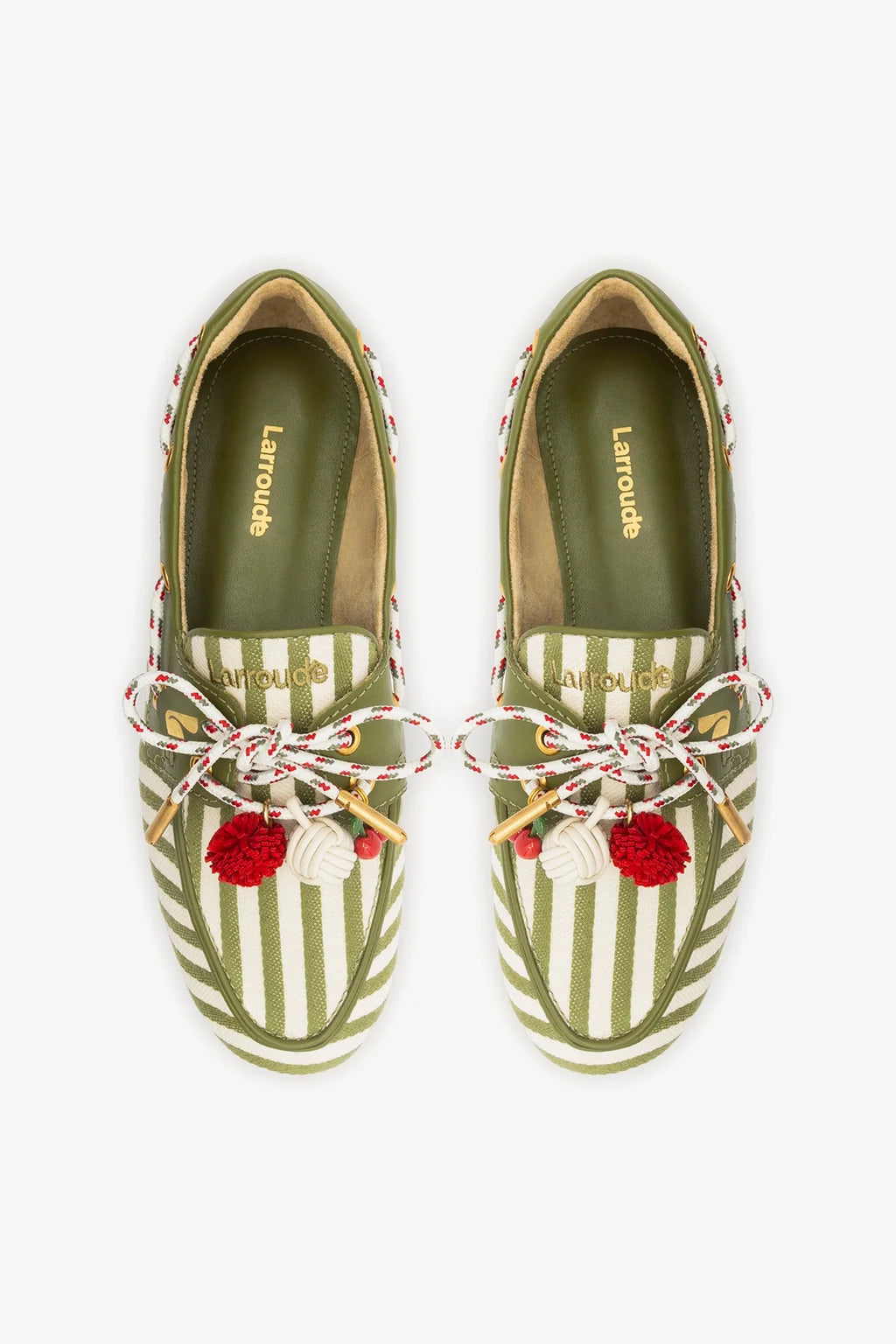 Seaweed Striped Canvas Boat Shoe