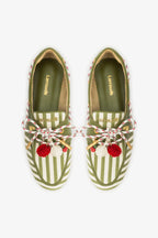 Seaweed Striped Canvas Boat Shoe