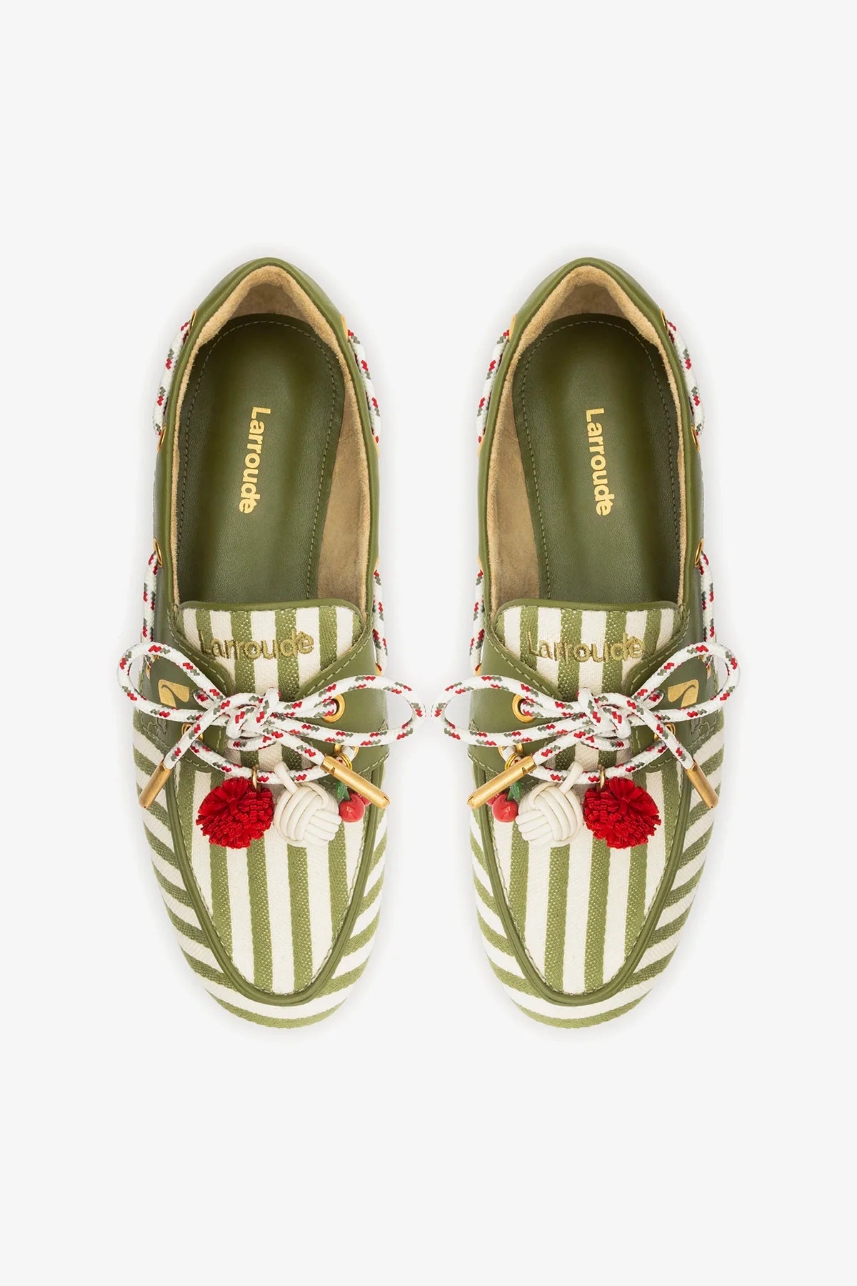 Seaweed Striped Canvas Boat Shoe