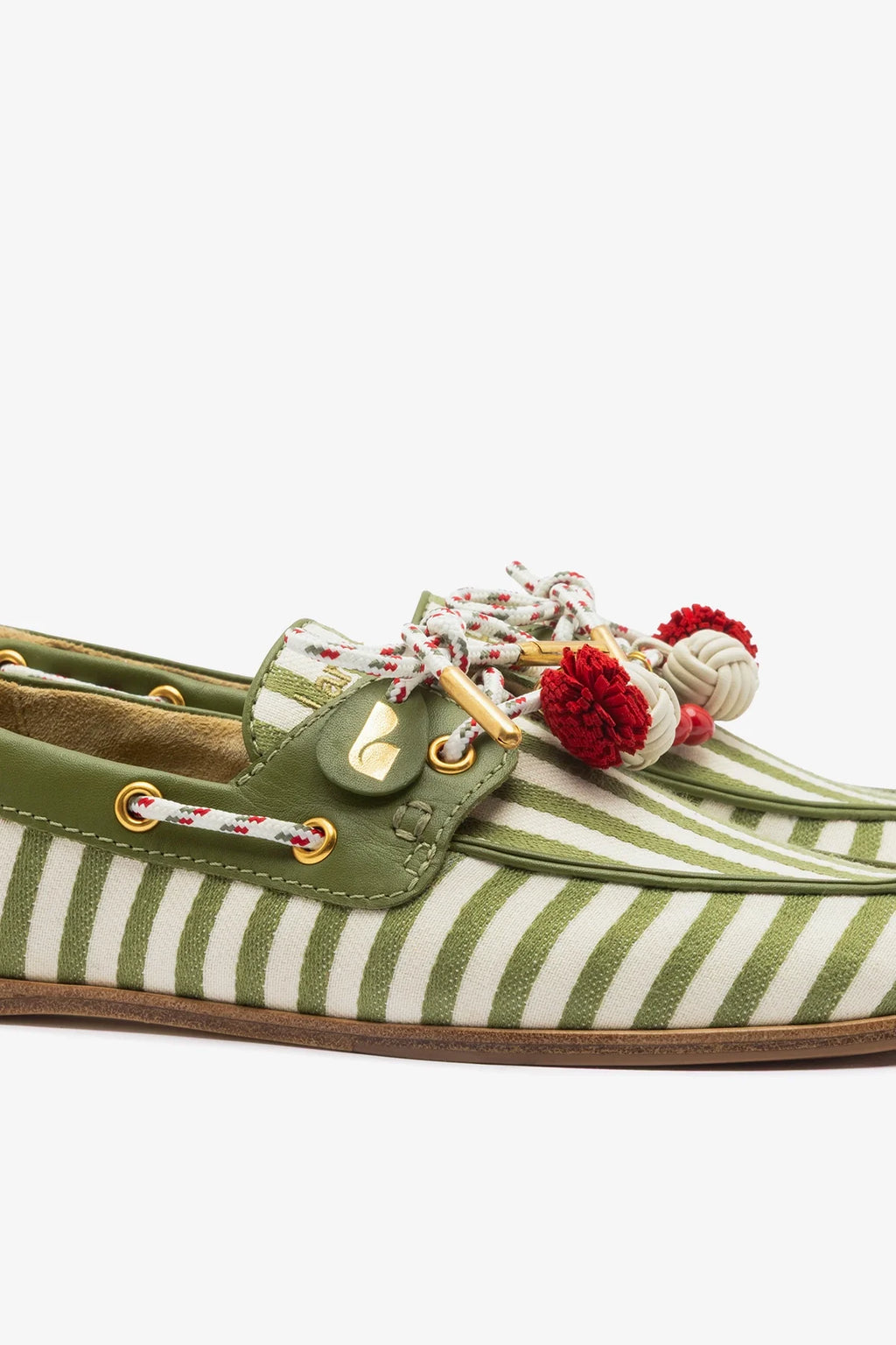 Seaweed Striped Canvas Boat Shoe