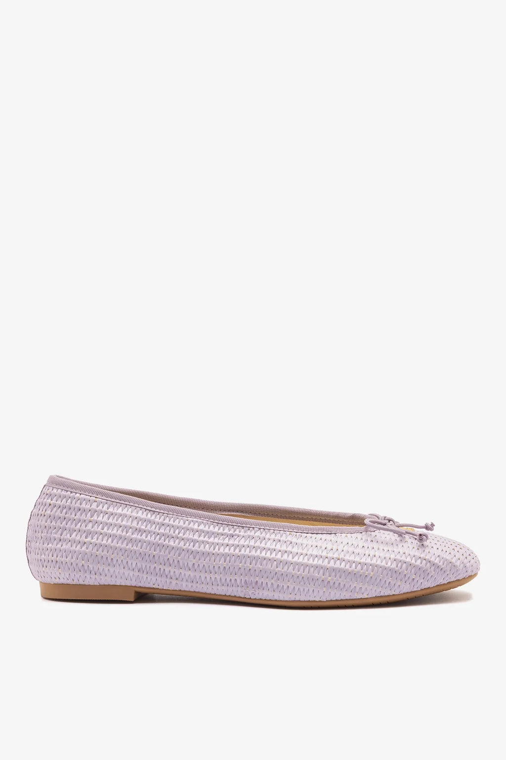 Purple Raffia Ballet Flat with Grosgrain Trim and Bow Detail