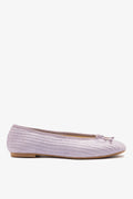 Purple Raffia Ballet Flat with Grosgrain Trim and Bow Detail