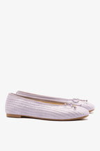 Purple Raffia Ballet Flat with Grosgrain Trim and Bow Detail