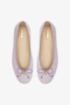 Purple Raffia Ballet Flat with Grosgrain Trim and Bow Detail