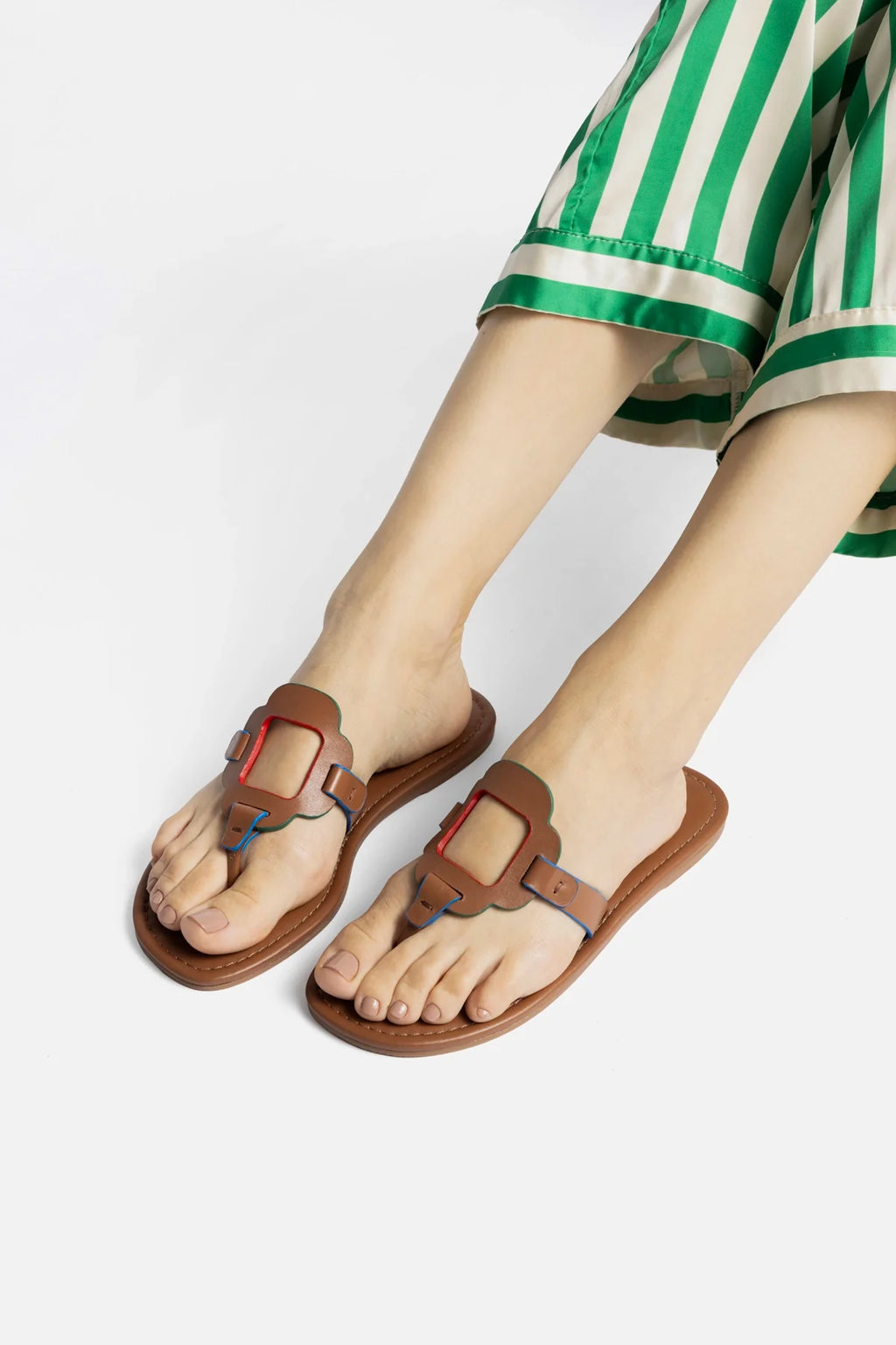 Caramel Leather Thong Sandal