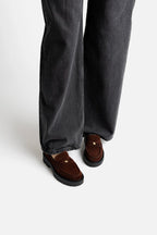 Brown Suede Loafer with Chunky Lug Sole