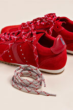 Scarlet Suede and Blood Red Leather Sneaker