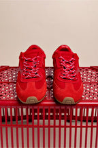 Scarlet Suede and Blood Red Leather Sneaker