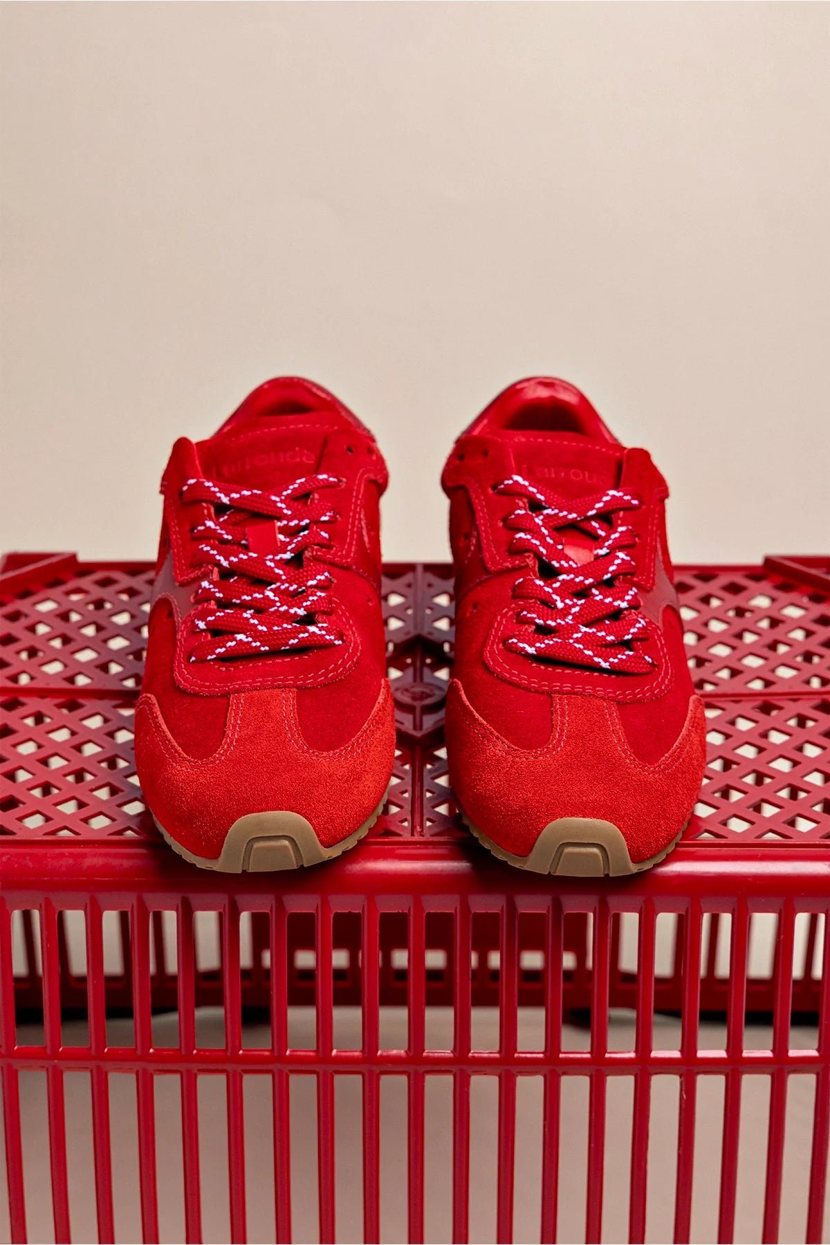 Scarlet Suede and Blood Red Leather Sneaker