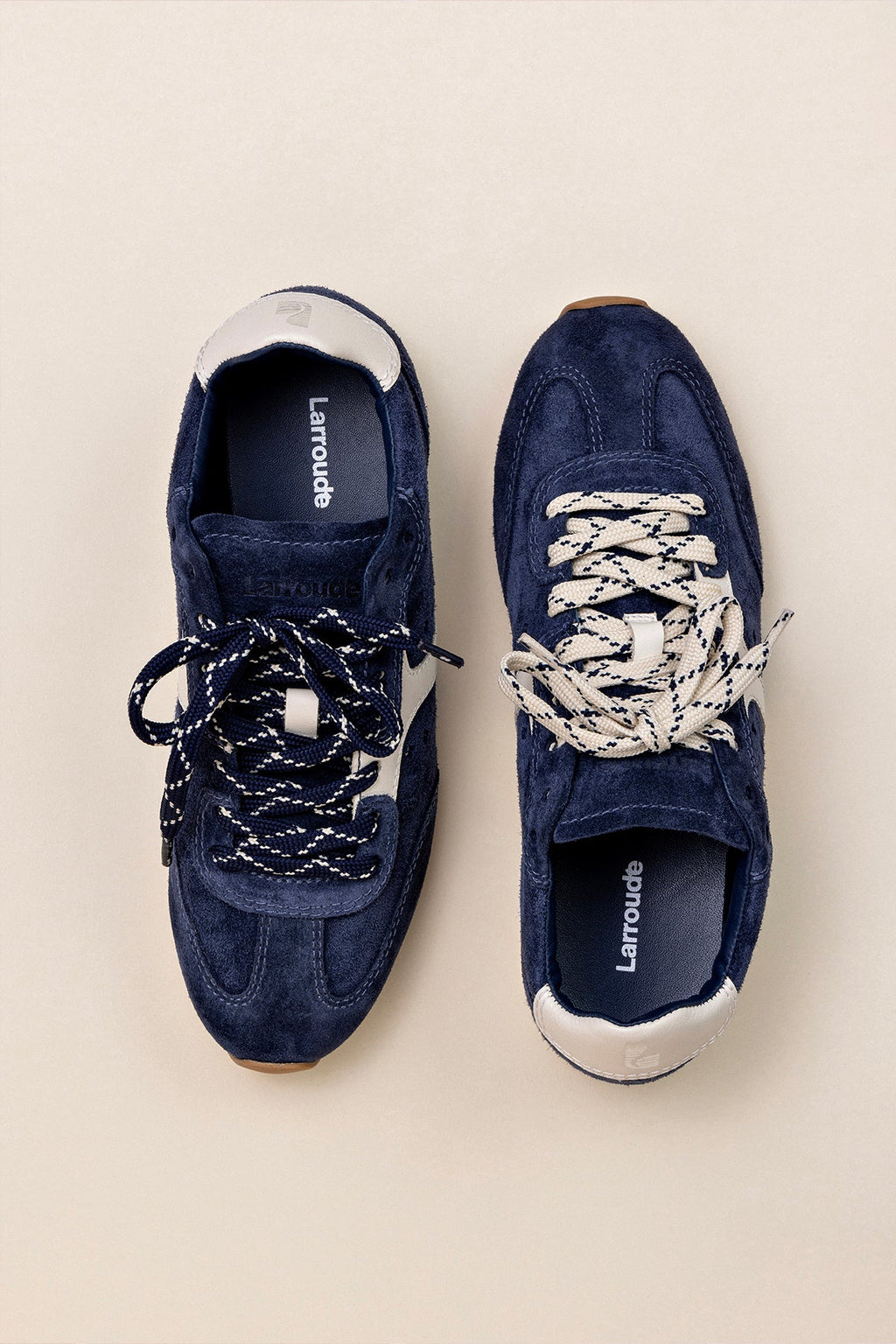 Navy Suede and Ivory Leather Sneaker